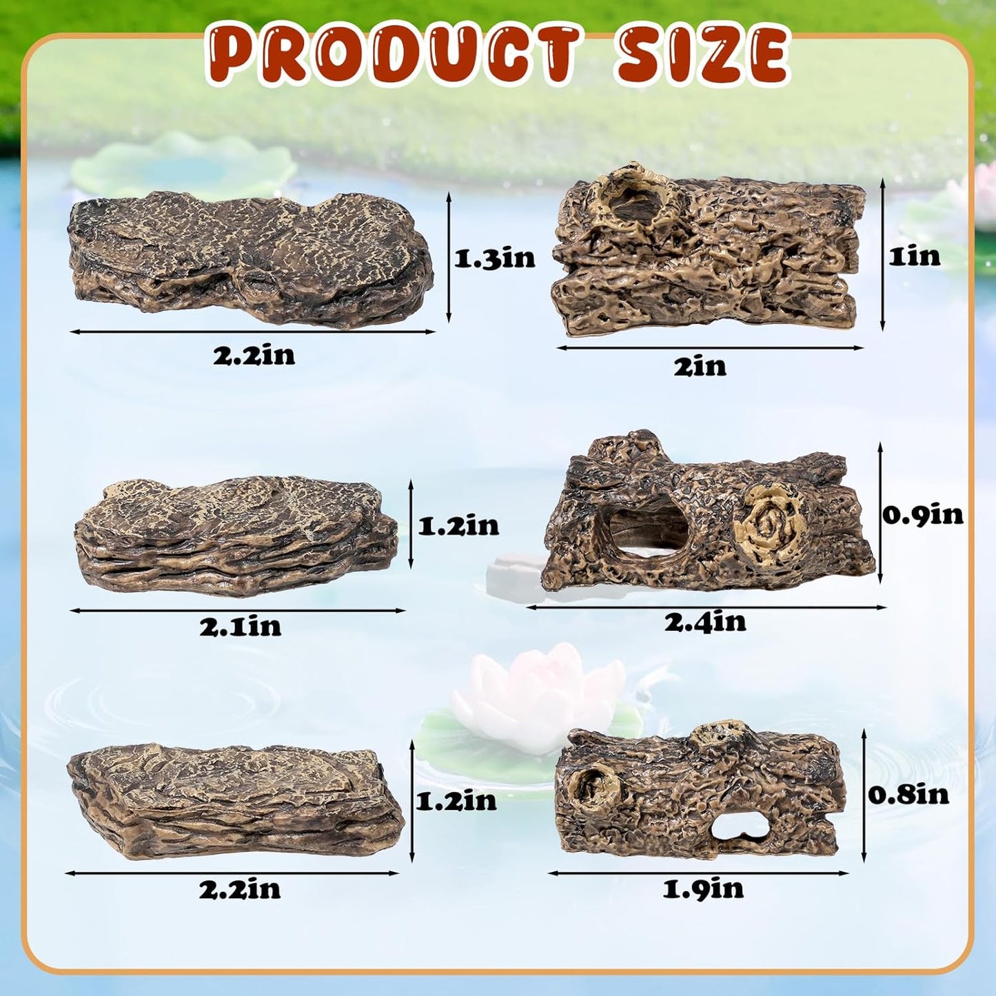 6 Pcs Resin Tree Stumps & Logs