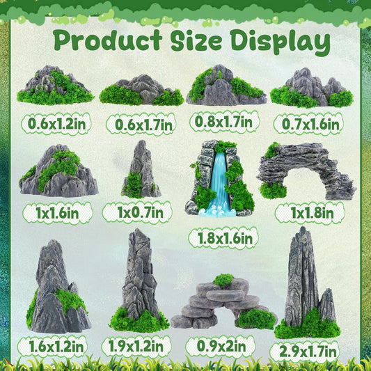 12 Pcs Rocks Stone Statue