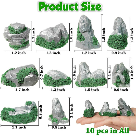 Miniature Moss-Covered Rock Set
