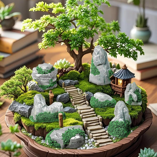 10 Pcs Stone Rock Statue - Green