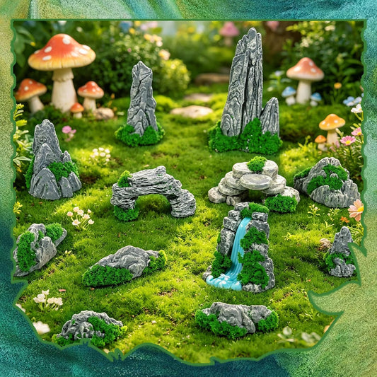 12 Pcs Rocks Stone Statue