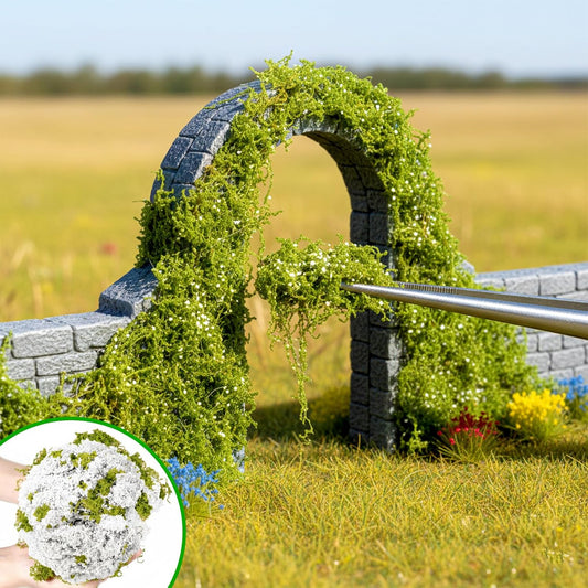 Miniature Handmade Climbing Vines - White Flowering