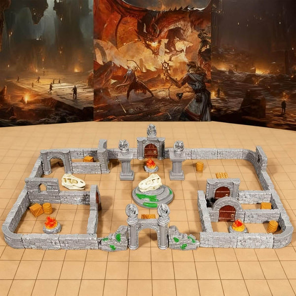 60 pcs Modular Dungeon Walls – 28mm