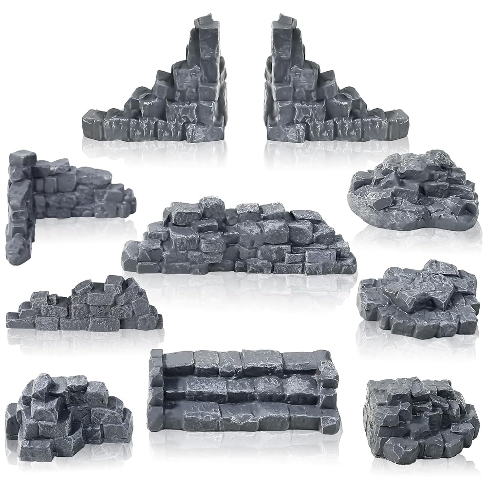 Miniature Stone Wall Ruins for Wargame Terrain
