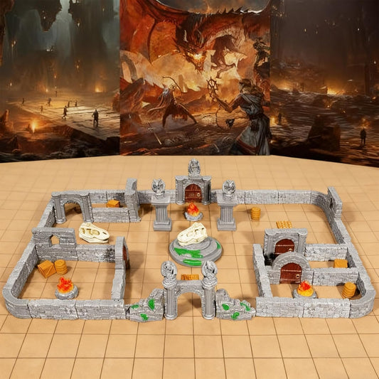 28mm Resin Dungeon Walls - Modular Terrain Set
