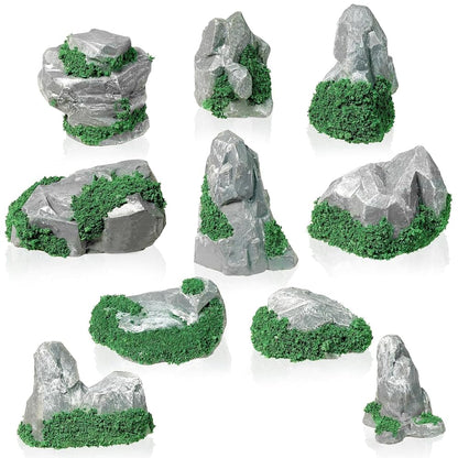 10 Pcs Stone Rock Statue - Green