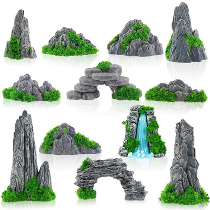 12 Pcs Rocks Stone Statue
