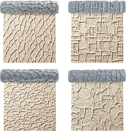 4 Pcs Terrain Texture Roller Set Polymer Clay Texture Roller