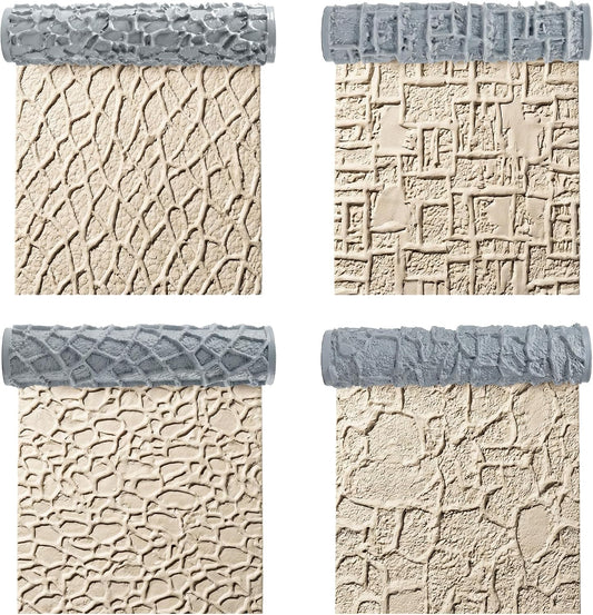 4 Pcs Terrain Texture Roller Set Polymer Clay Texture Roller
