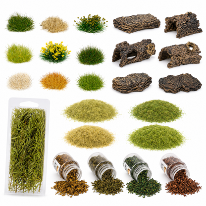 Woodland Basing Materials Bundle – 5-Piece Miniature Terrain Kit