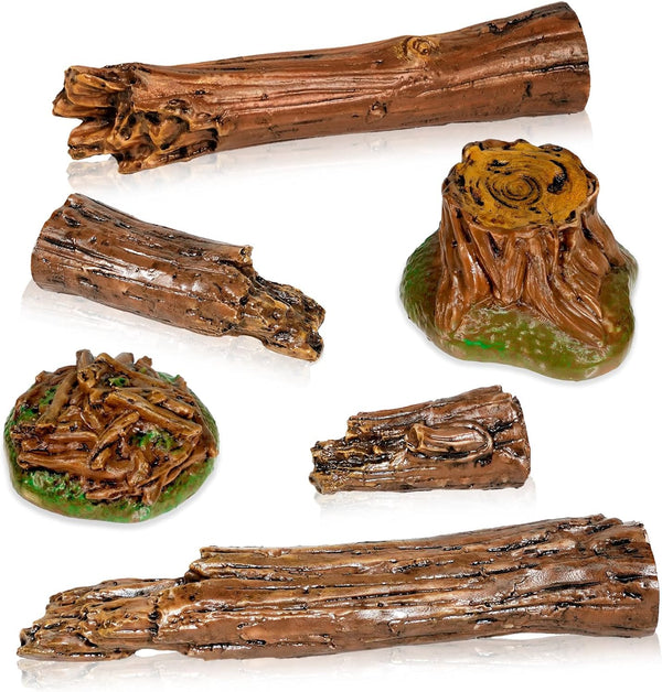 6 Pcs Fallen Logs & Tree Stumps | Woodland Scatter Terrain