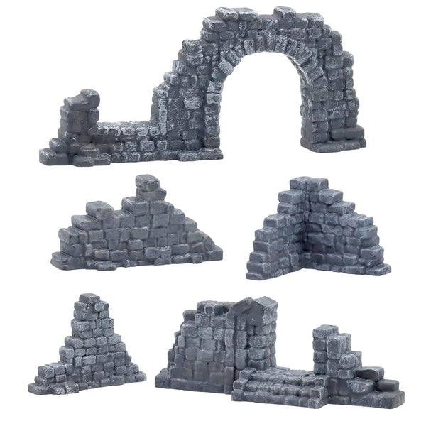 Ruined Stone Wall & Archway Set for 28mm Terrain Scenery