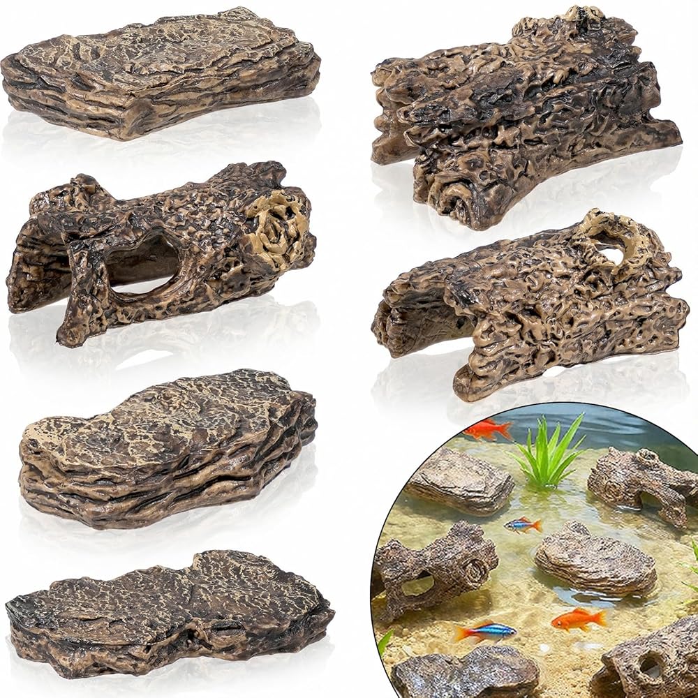 6 Pcs Resin Tree Stumps & Logs