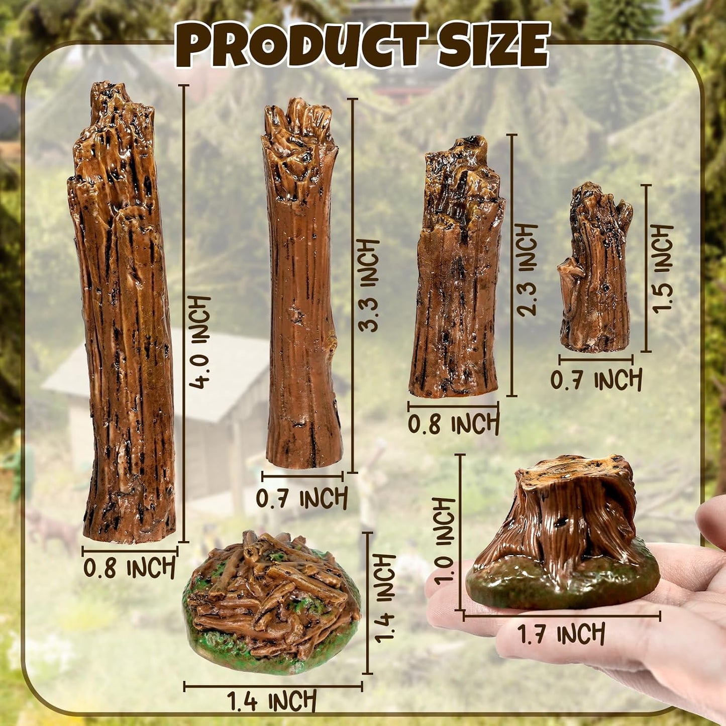 6 Pcs Resin Tree Stumps for Model Basing & Diorama