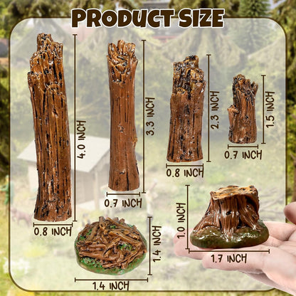 6 Pcs Resin Tree Stumps for Model Basing & Diorama