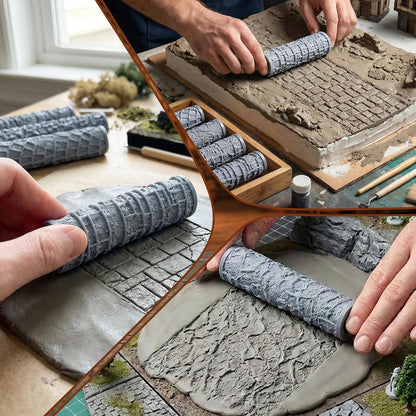 4 Pcs Terrain Texture Roller Set Polymer Clay Texture Roller