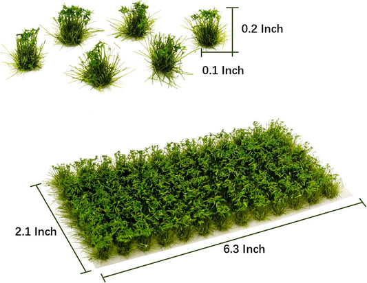 104 Pcs Self-Adhesive Static Grass Tufts - Dark Green