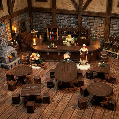 32mm Tavern Terrain Set for RPG & Wargaming Tabletop Games