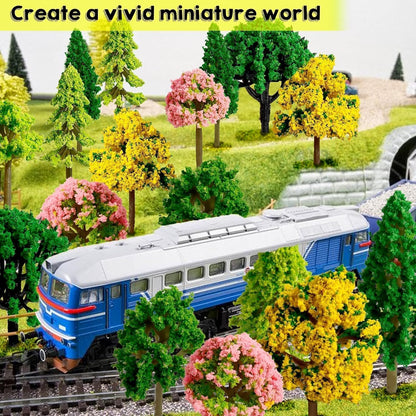 68 Pcs Trees & Forest Animals Set, HO Scale 1.1-4"