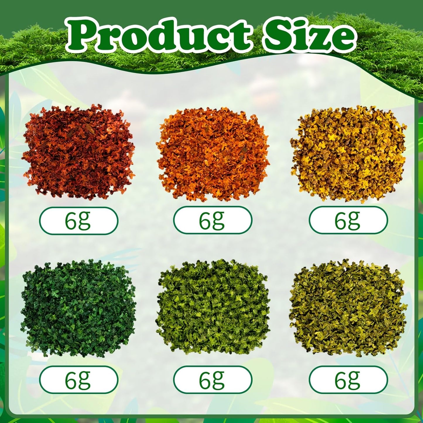 6 Pack Miniature Artificial Scatter Leaves - Mixed Colors