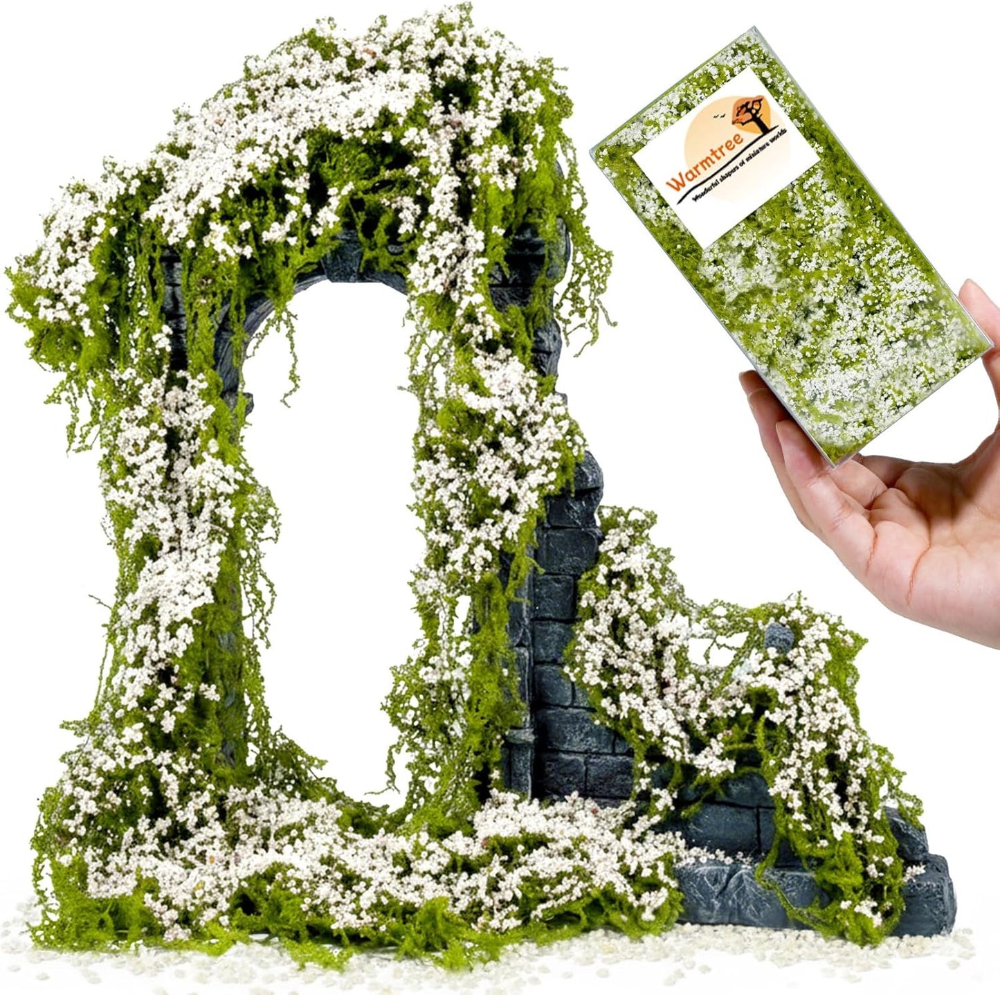 Warmtree Realistic Mini Vines, White- Miniature Plants for Fairy Garden &amp; Model Landscape