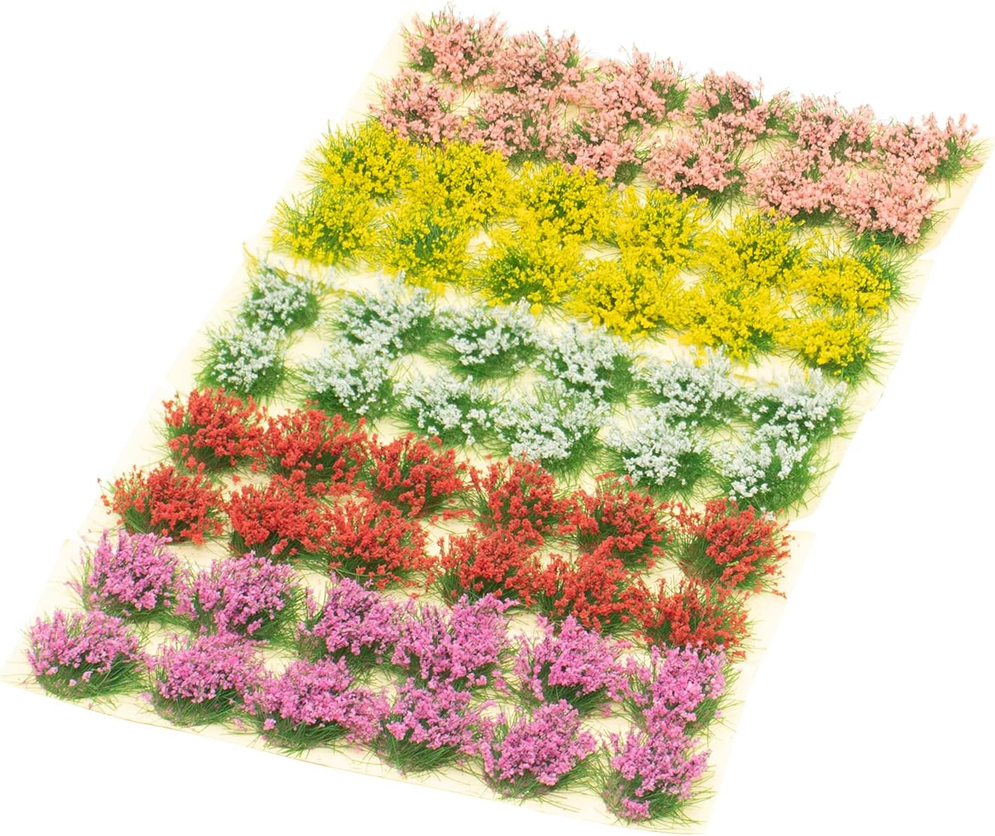 60 Pcs Colorful Static Grass Tufts & Flower Clusters