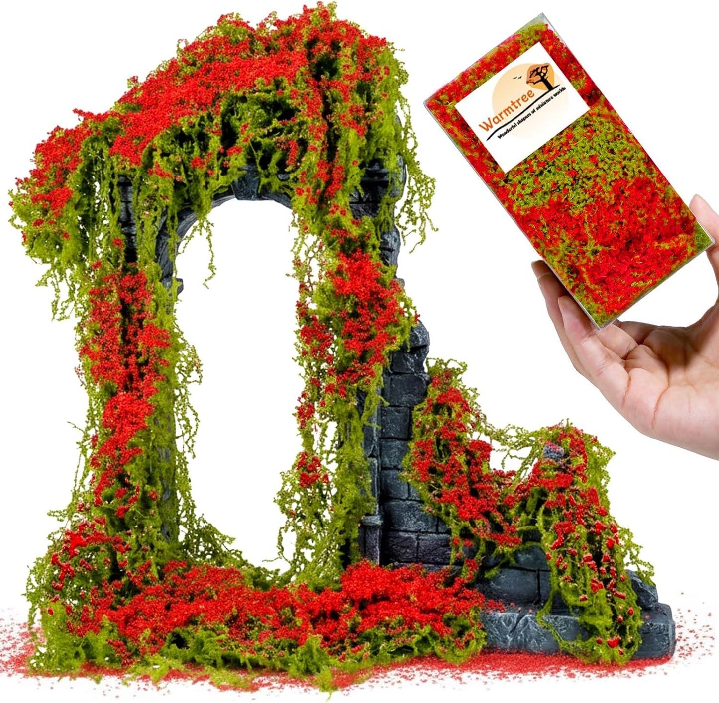 Warmtree Realistic Mini Vines, Red - Miniature Plants for Fairy Garden & Model Landscape