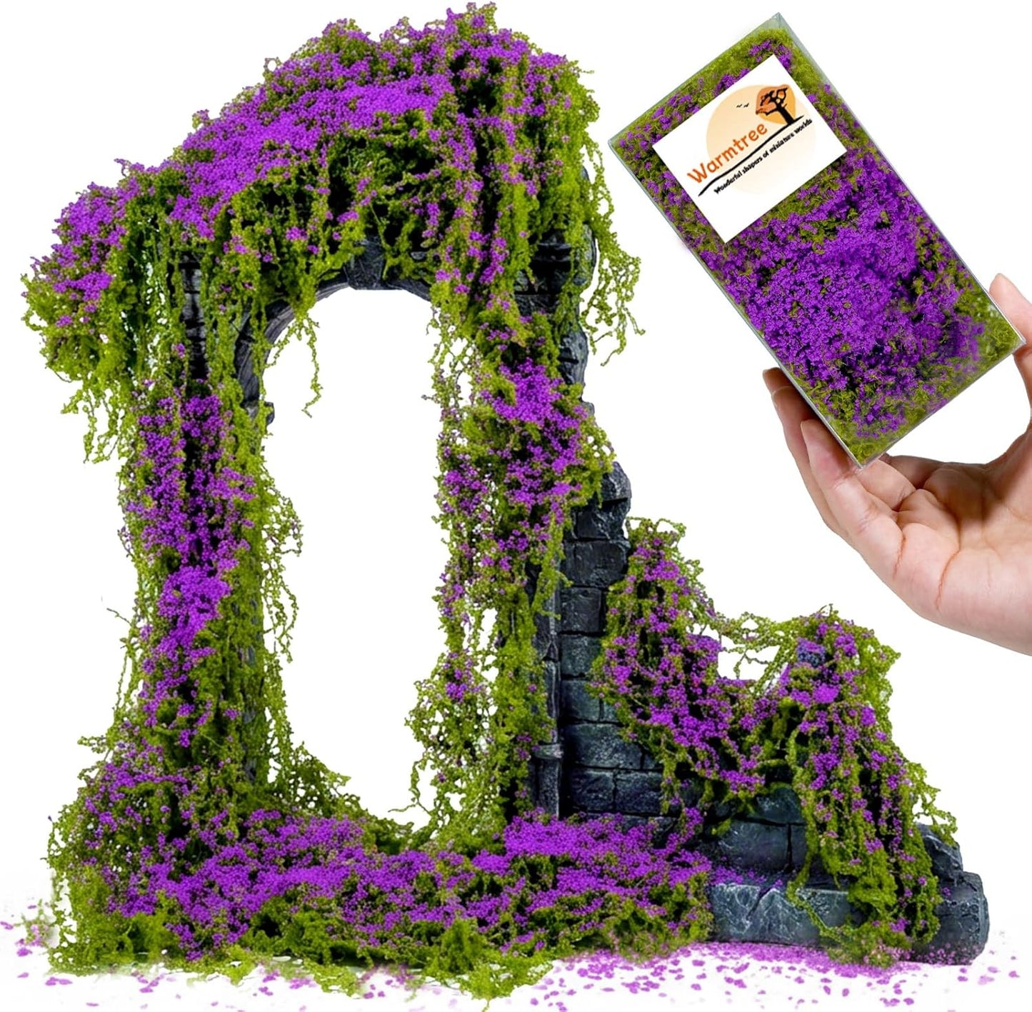 Warmtree Realistic Mini Vines, Purple - Miniature Plants for Fairy Garden & Model Landscape