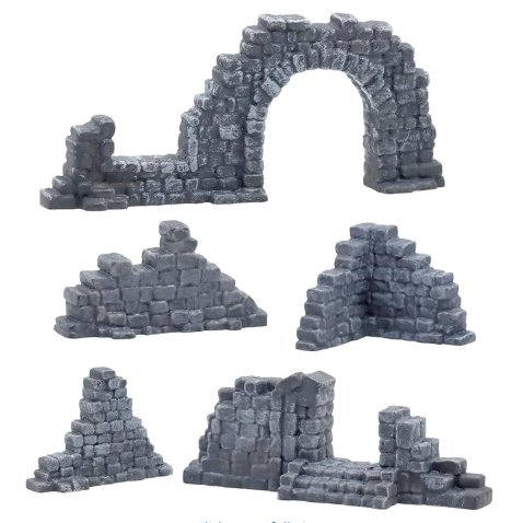Warmtree Ruined Stone Walls for 28mm Wargame & Diorama DIY