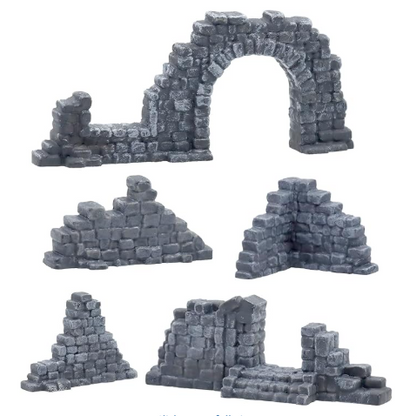 Warmtree Ruined Stone Walls for 28mm Wargame & Diorama DIY
