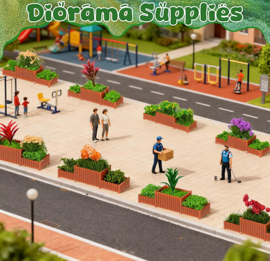 15 Pcs Mixed-Color Miniature Flower Beds for Model Scenery